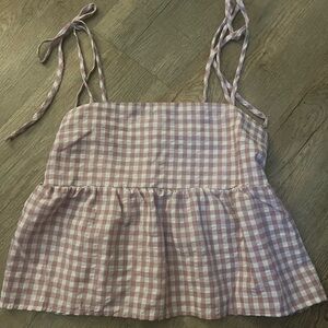 Stylish Pink Checkered Camisole Top